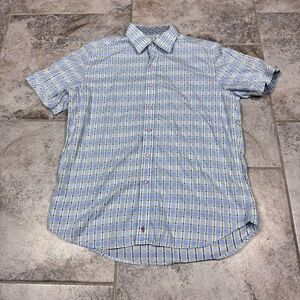 Robert Graham Shirt Mens Medium Classic Fit Button Up Short Sleeve Abstract
